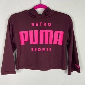 Puma Girls Hooded Cropped Sweatshirt Size 7 NWOT